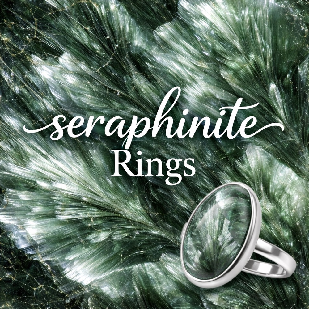 Seraphinite Ring with Green Stone